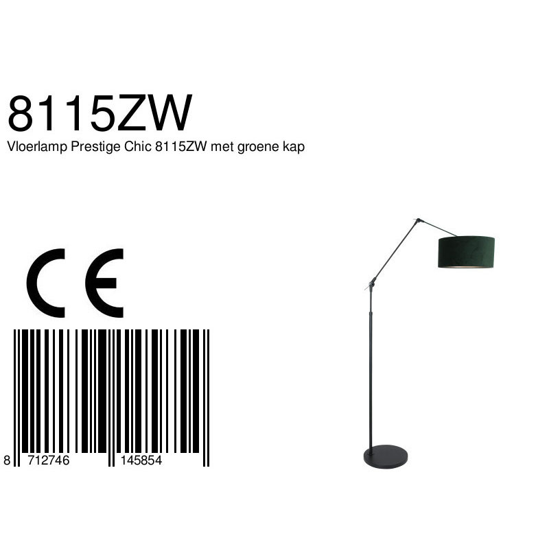 Lampadaire articulé abat-jour vert Steinhauer Prestige Chic noir – Image 8