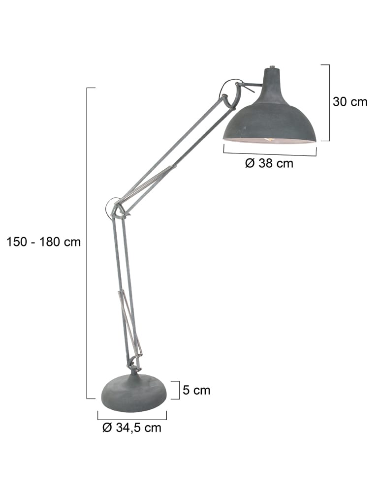 lampadaire aspect béton Mexlite XXL Office – Image 10