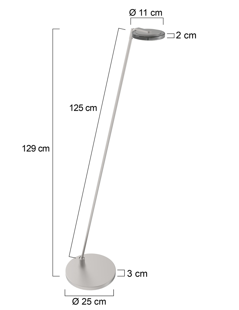 Lampadaire au design minimaliste Steinhauer Turound acier – Image 7