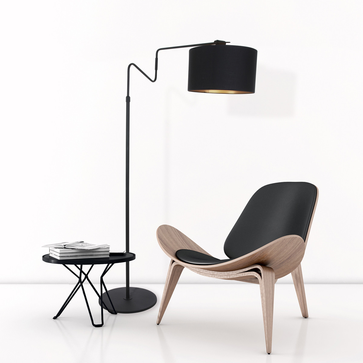 Lampadaire avec abat-jour Anne Lighting Linstrøm noir – Image 3