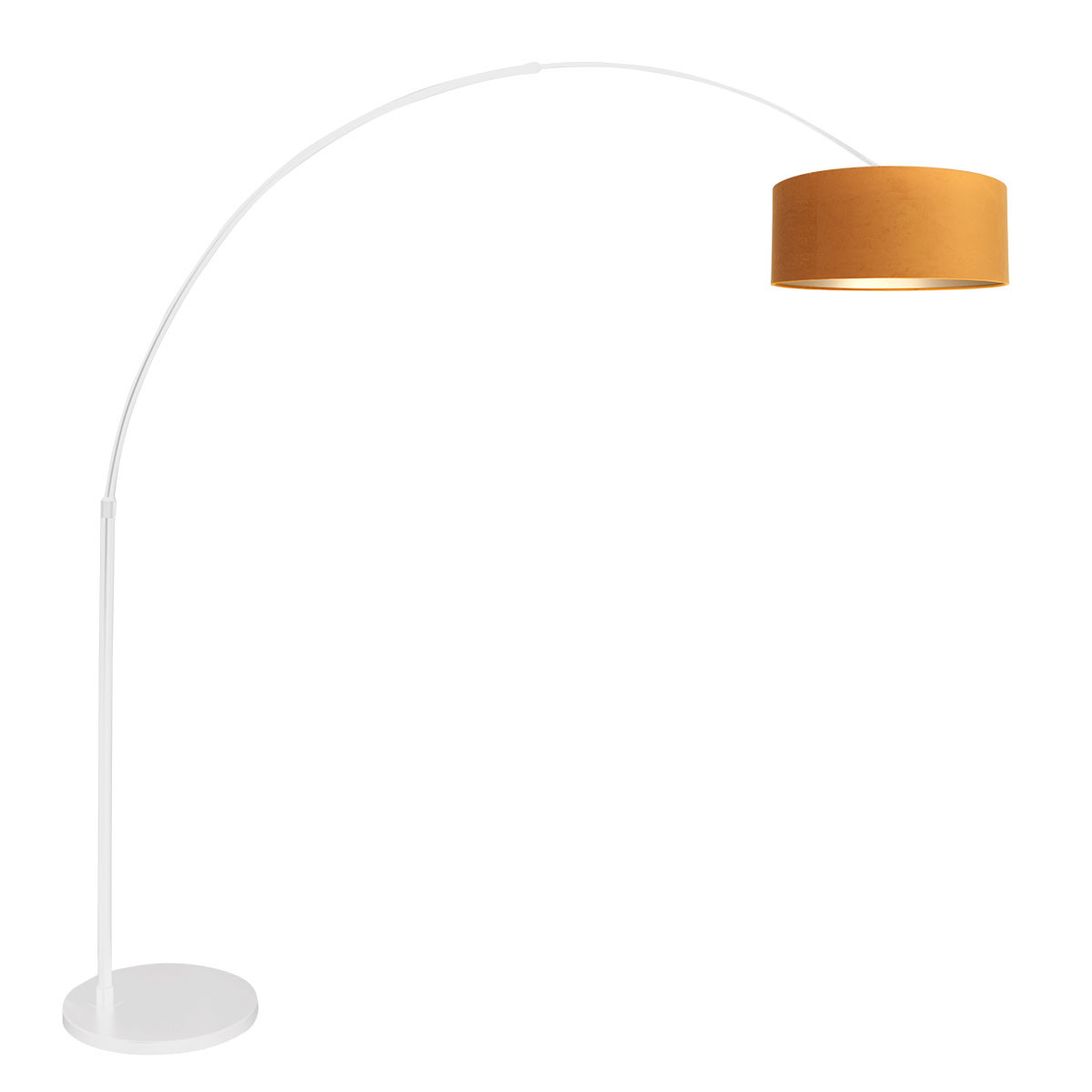 Lampadaire blanc abat-jour ocre Steinhauer Sparkled light or et opaque – Image 2