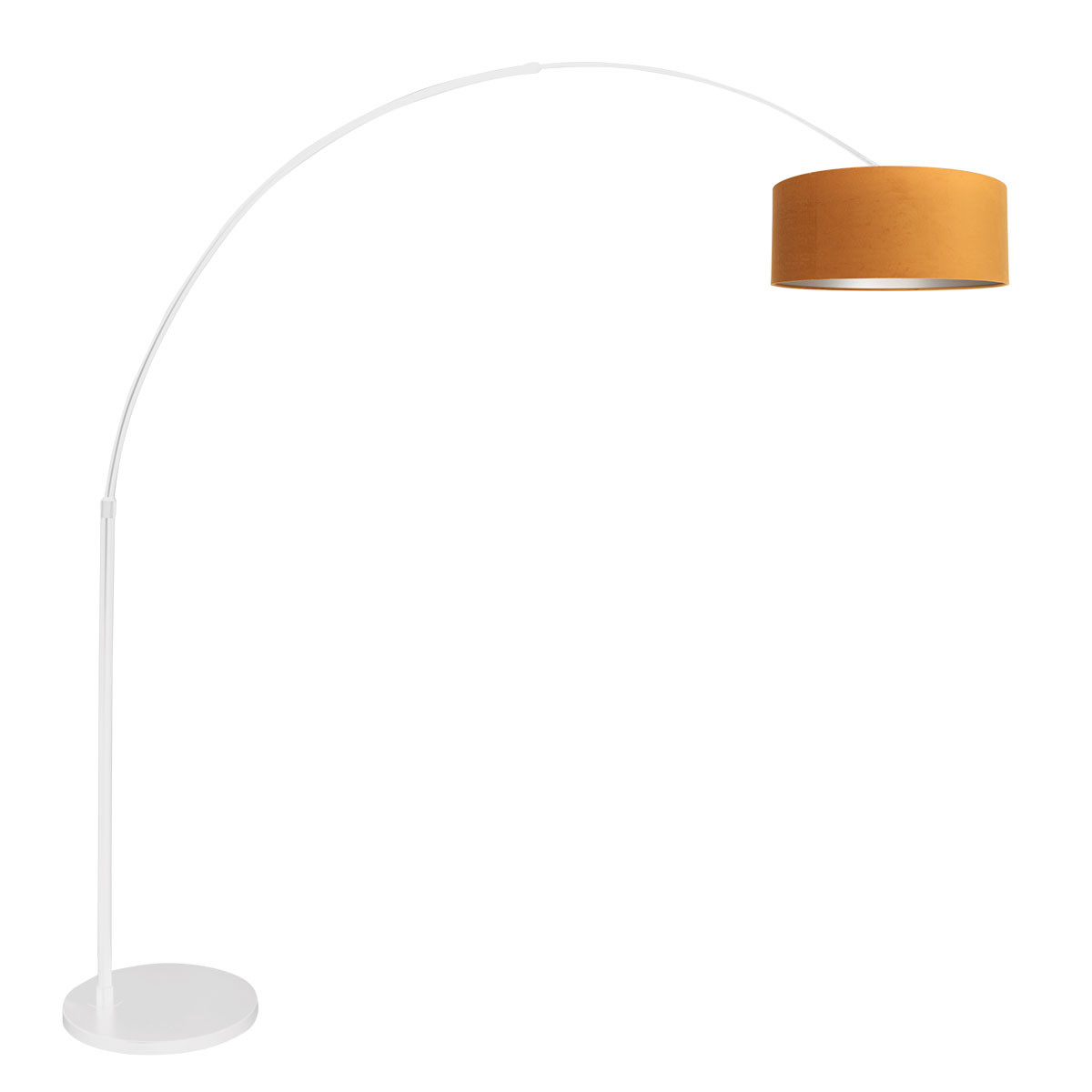 lampadaire-blanc-abat-jour-ocre-steinhauer-sparkled-light-or-et-opaque-7173w