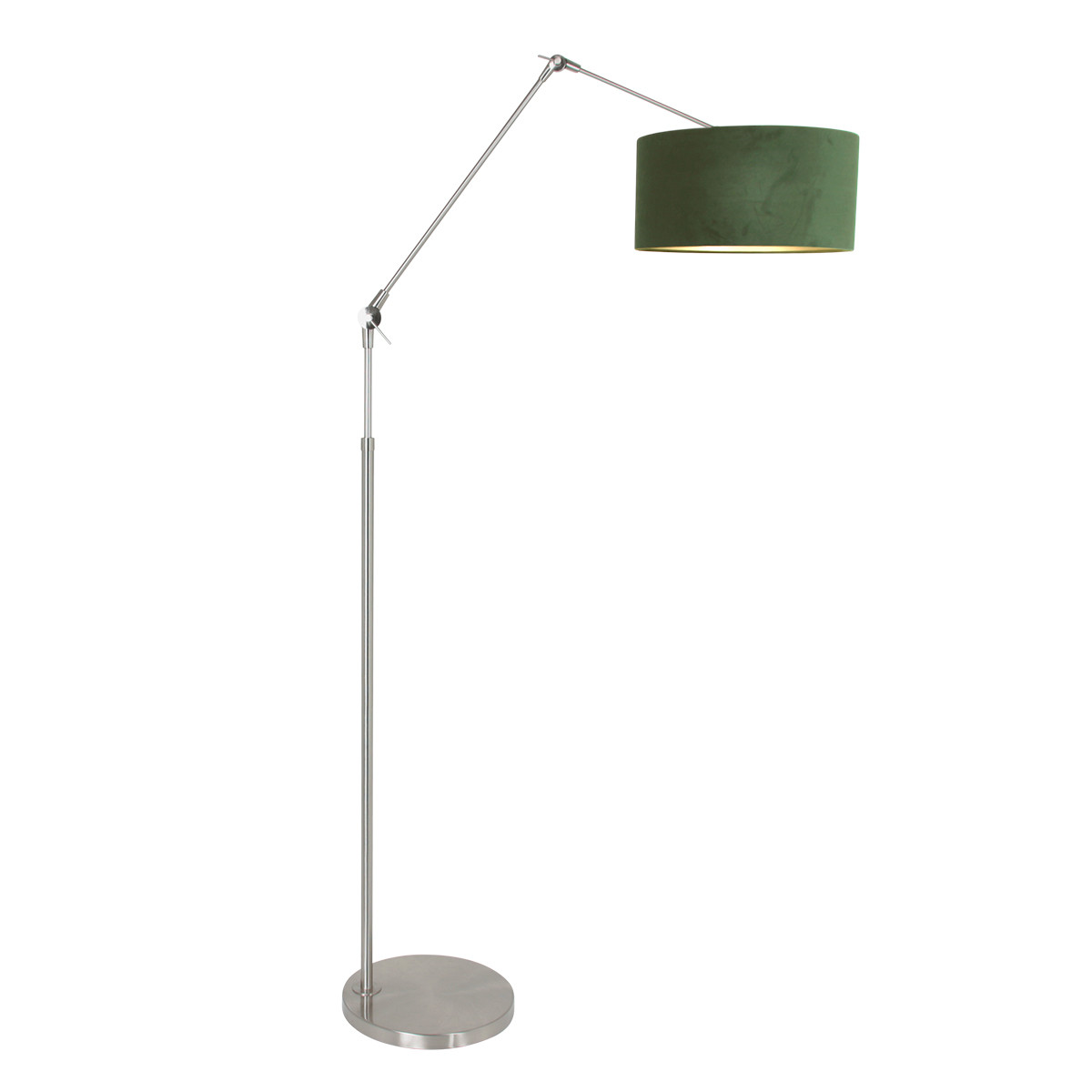Lampadaire bras rabattable en acier Steinhauer Prestige Chic abat-jour vert – Image 2