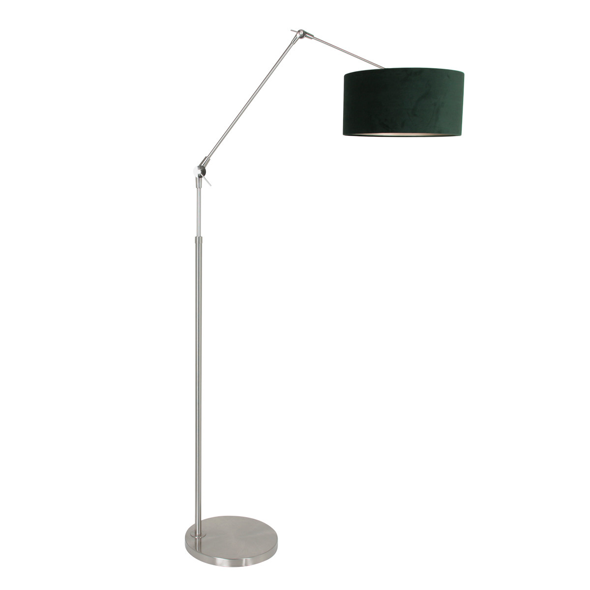 lampadaire-bras-rabattable-en-acier-steinhauer-prestige-chic-abat-jour-vert-8103st