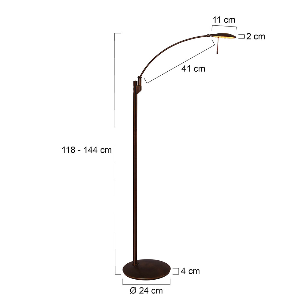 Lampadaire classique à LED Steinhauer Zenith couleur bronze – Image 7