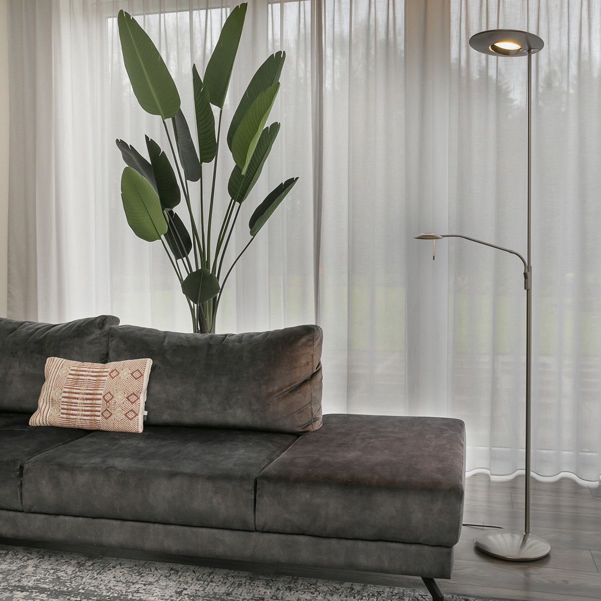 Lampadaire classique Steinhauer Zodiac acier – Image 3