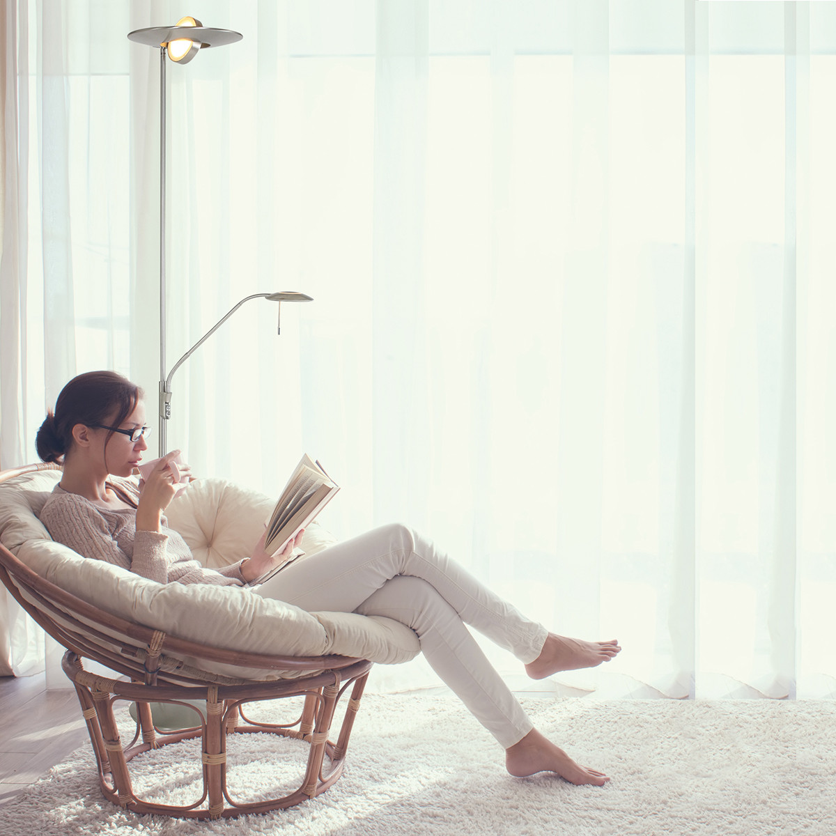 Lampadaire classique Steinhauer Zodiac acier – Image 4