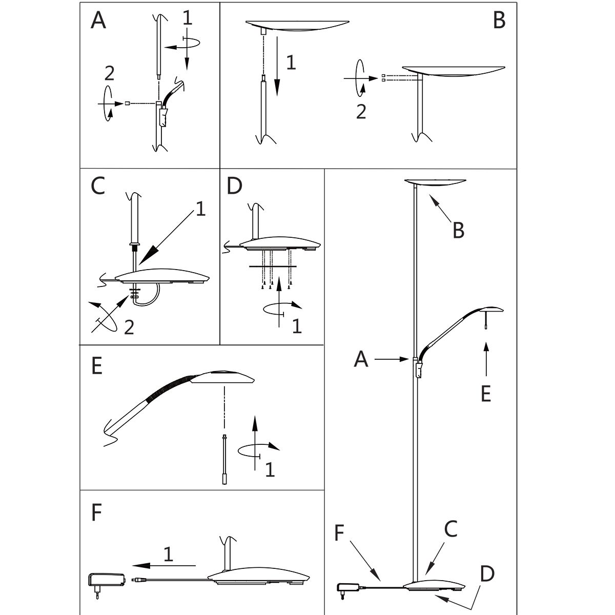 Lampadaire classique Steinhauer Zodiac laiton – Image 8