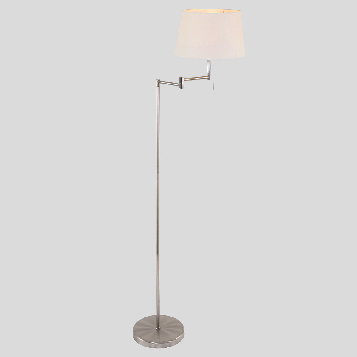 Lampadaire moderne en acier avec abat-jour en lin Mexlite Bella – Image 13