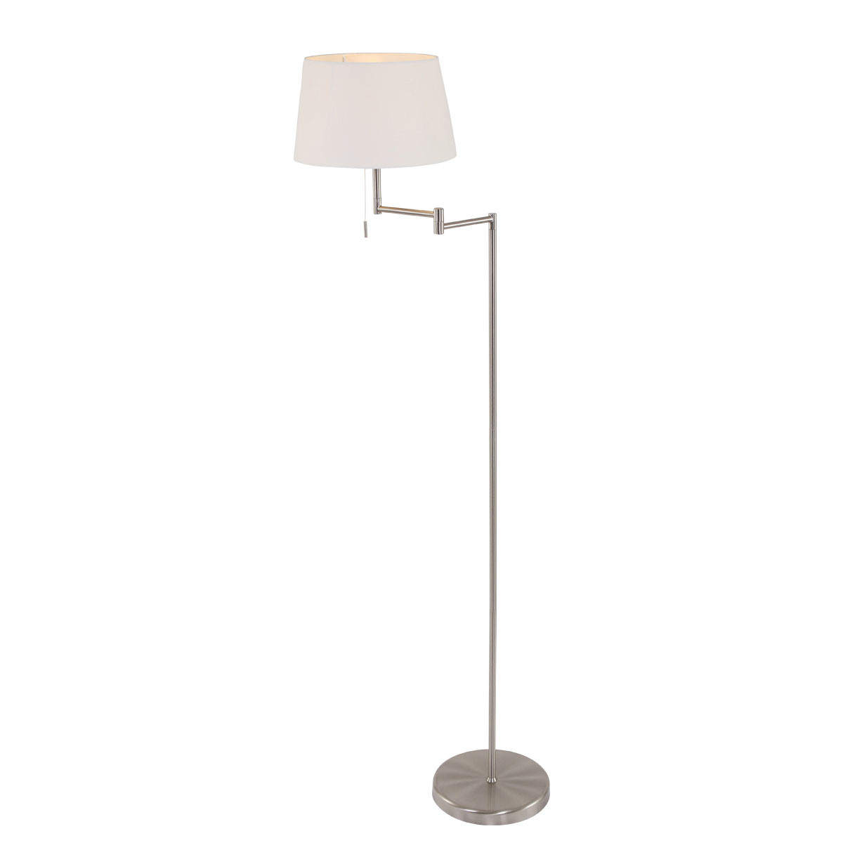 Lampadaire moderne en acier avec abat-jour en lin Mexlite Bella – Image 2
