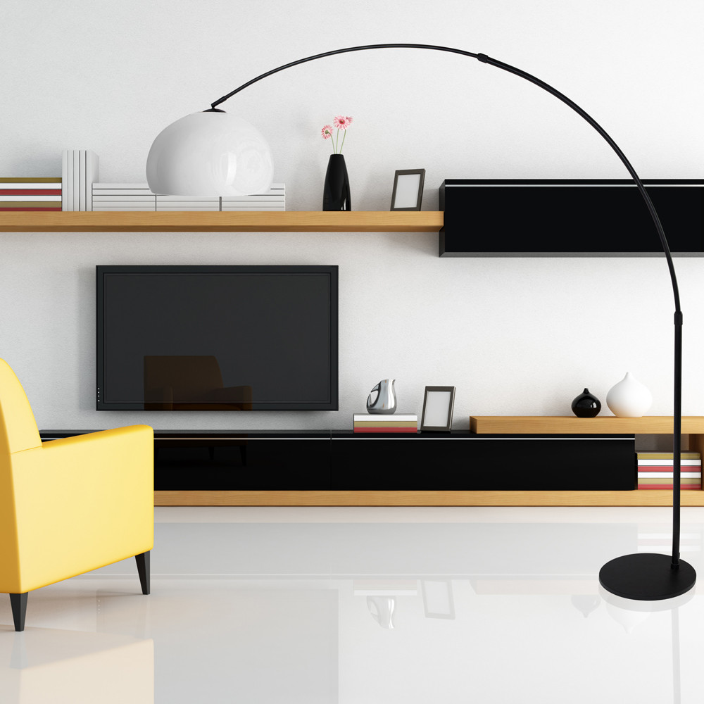 Lampadaire design en arc Steinhauer Sparkled light noir – Image 3