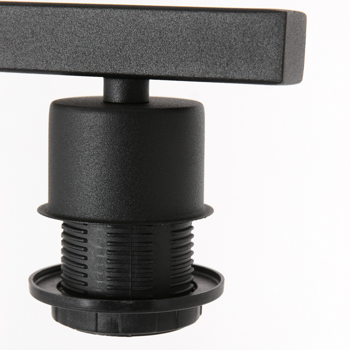 Lampadaire droit noir socle carré abat-jour en raphia Steinhauer Stang naturel et noir – Image 11