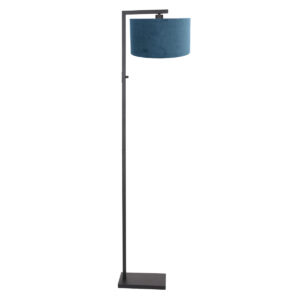 lampadaire-elegant-abat-jour-bleu-steinhauer-stang-noir-8222zw-2