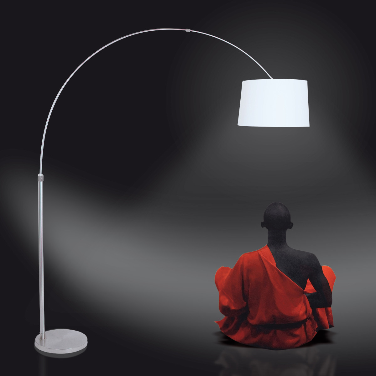 Lampe de sol en métal gris moderne Steinhauer Sparkled Light – Image 3