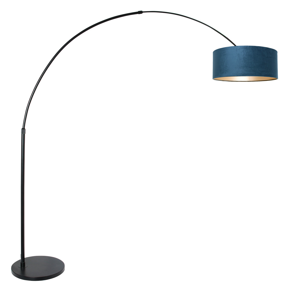 Lampadaire en arc avec abat-jour bleu Steinhauer Sparkled light acier – Image 2