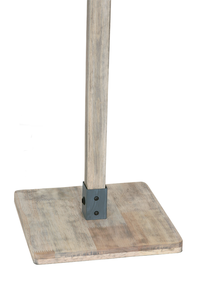 Lampadaire en bois avec abat-jour gris Mexlite Gearwood – Image 8