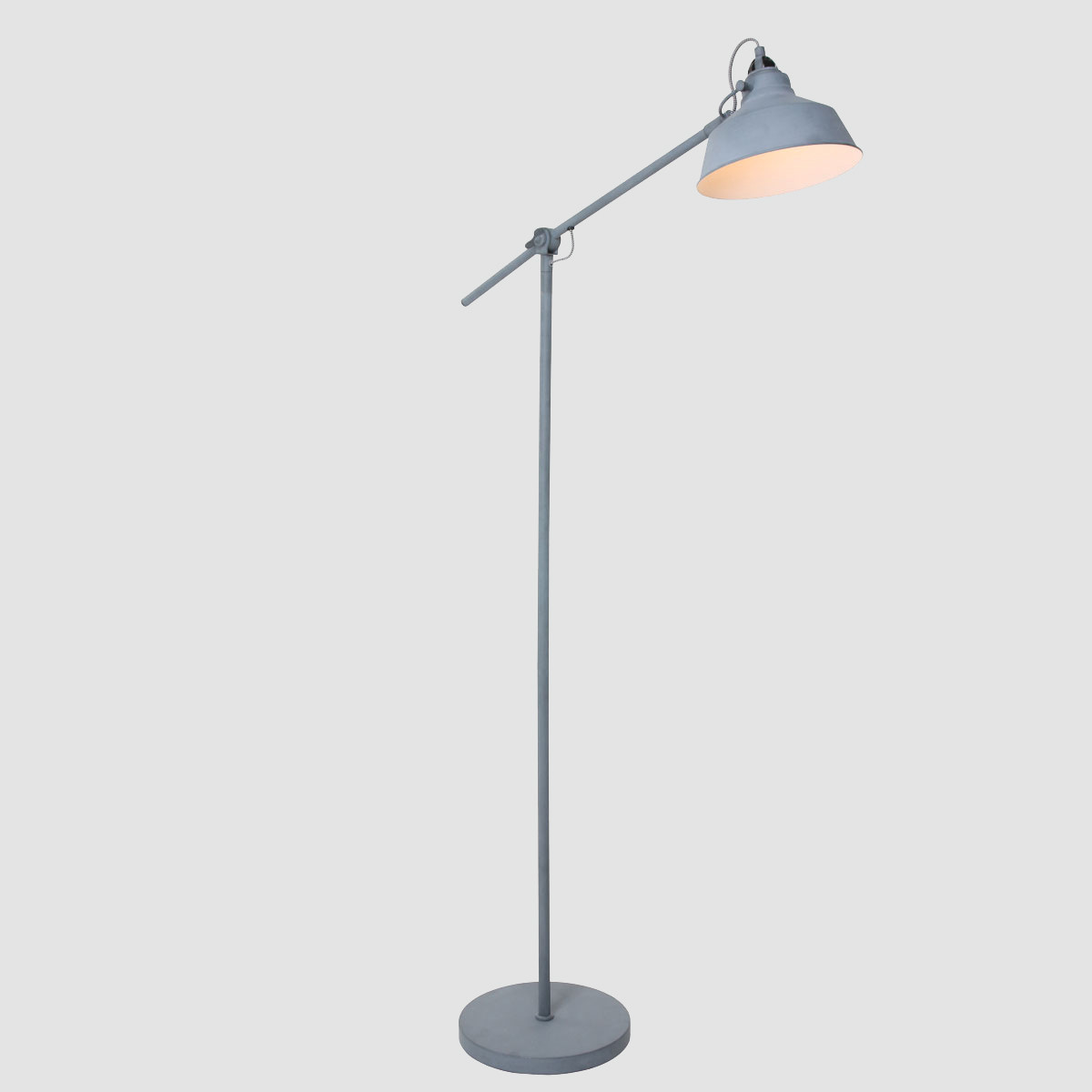 Lampadaire industriel en métal gris Mexlite Nove – Image 13