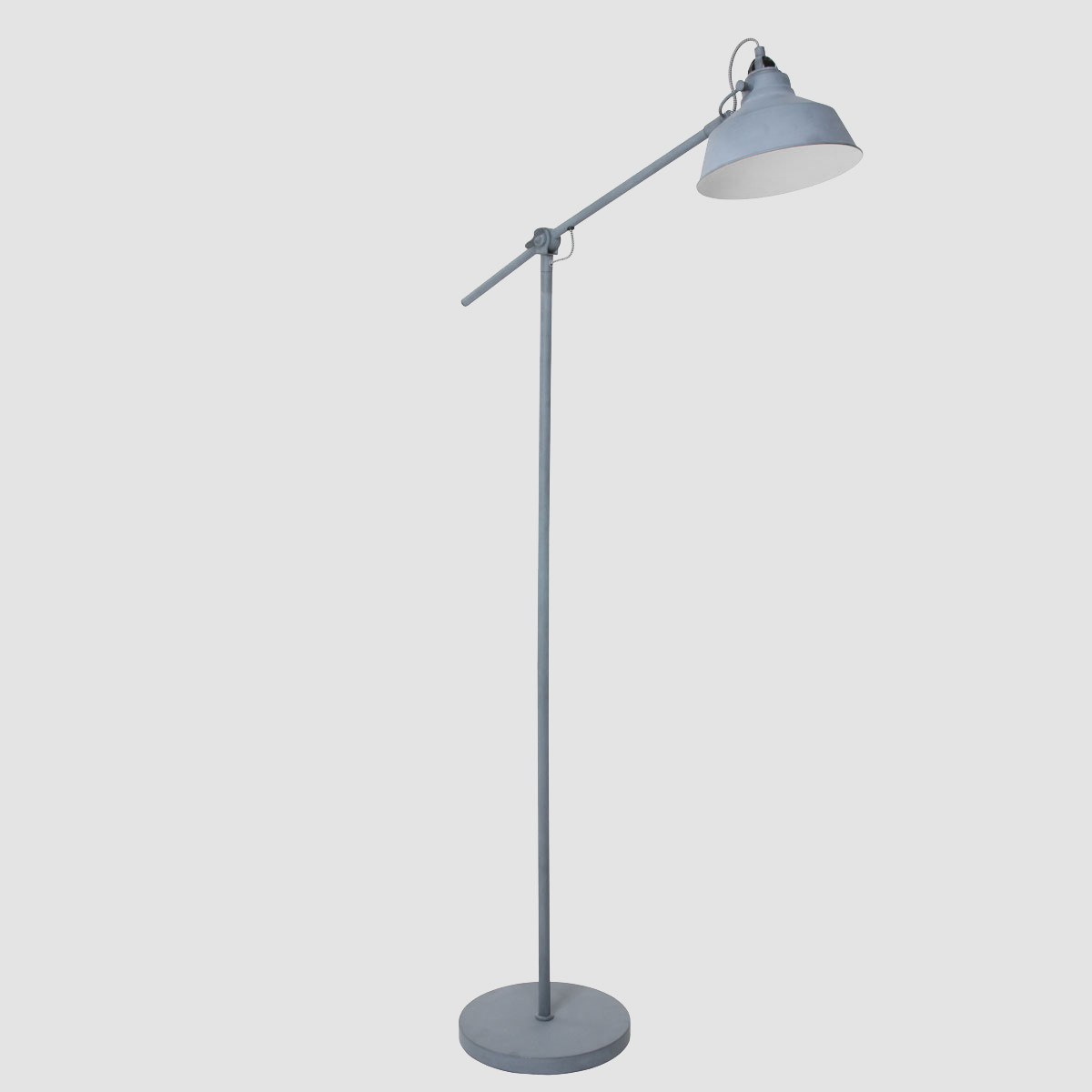 Lampadaire industriel en métal gris Mexlite Nove – Image 14