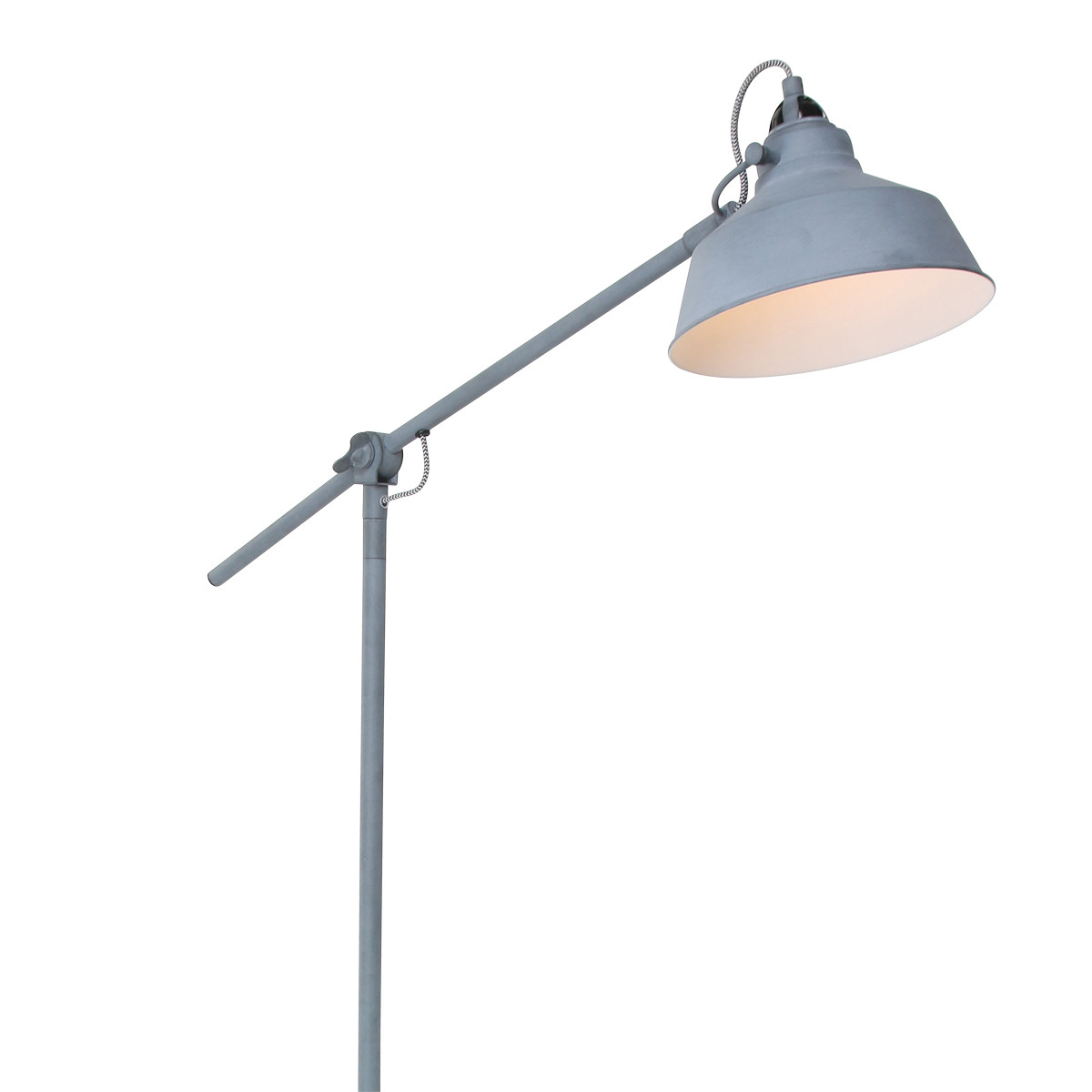 Lampadaire industriel en métal gris Mexlite Nove – Image 15