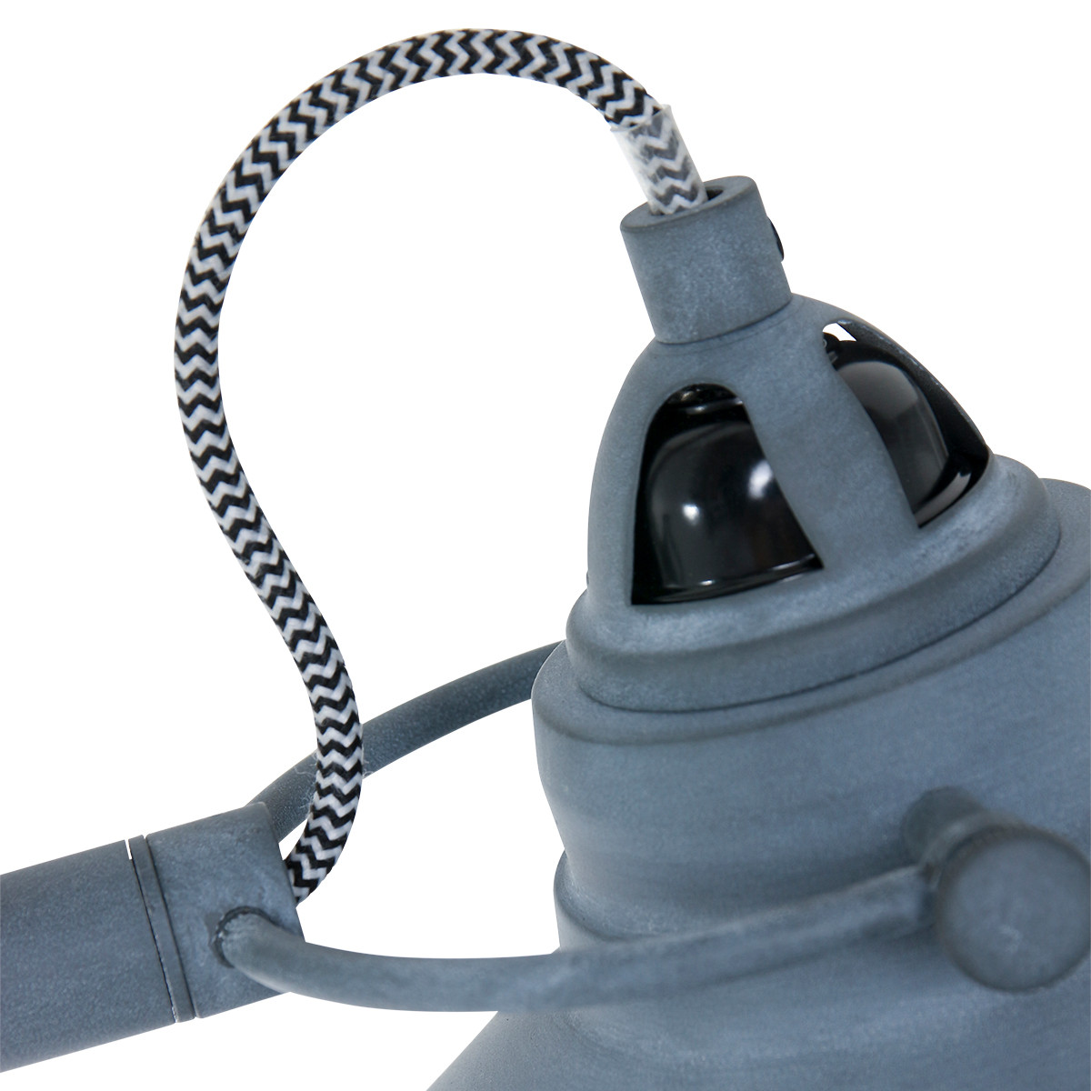 Lampadaire industriel en métal gris Mexlite Nove – Image 6