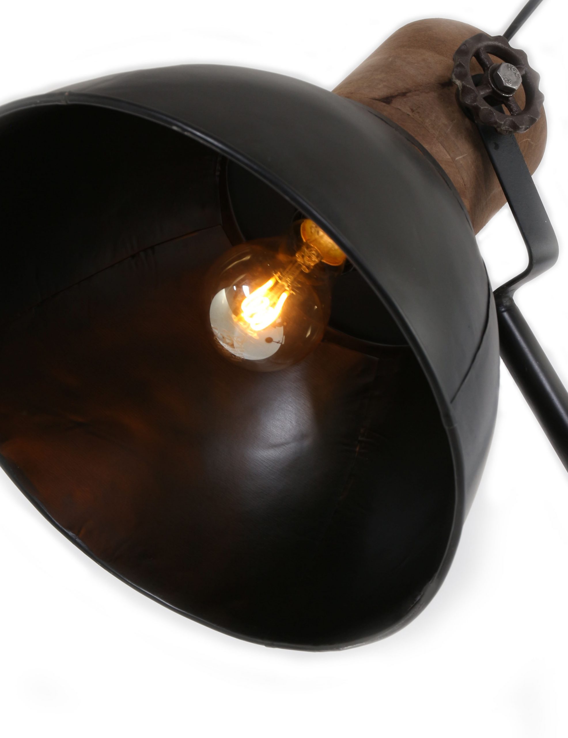 Lampadaire industriel avec détails bois Light & Living Jody noir – Image 7