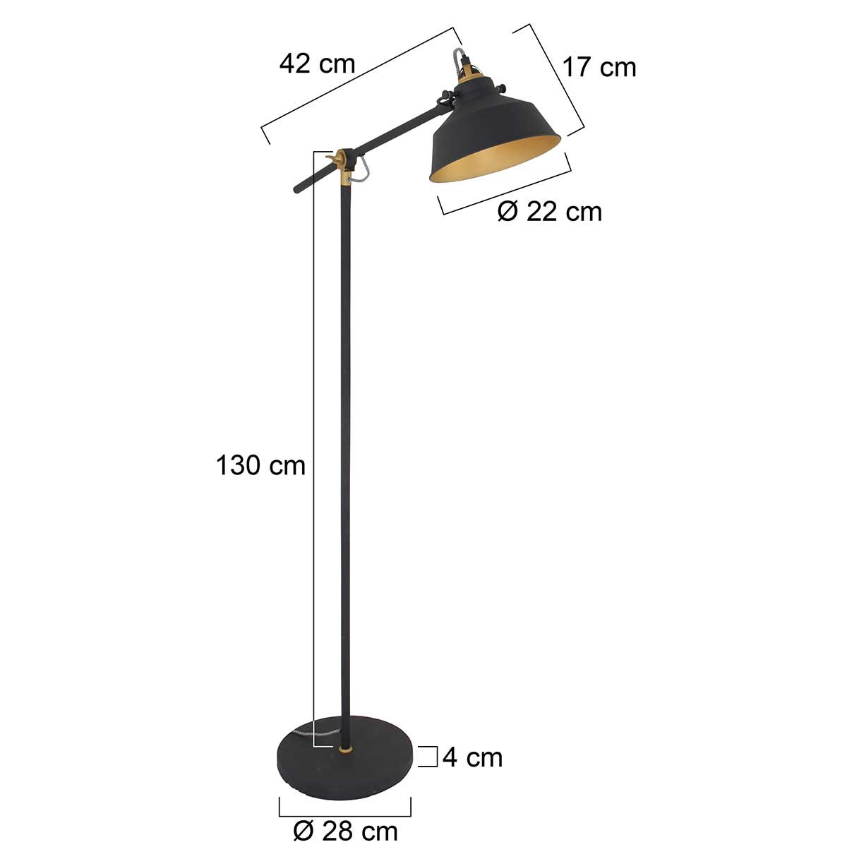 Lampadaire avec détails dorés Mexlite Nove – Image 8