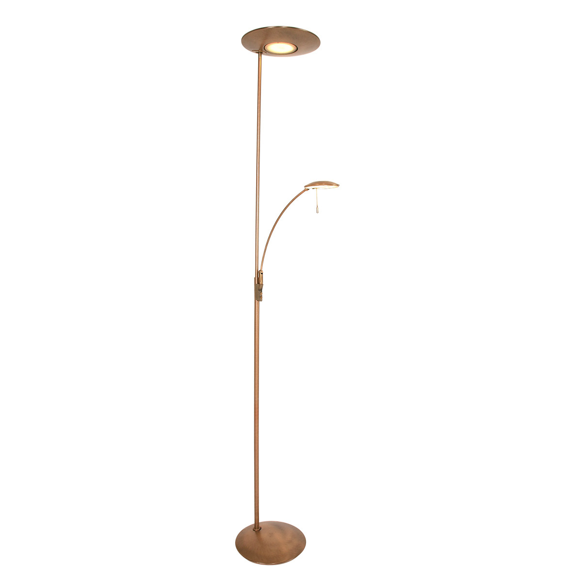 Lampadaire laiton vieilli classique Steinhauer Zenith led bronze et opaque – Image 2