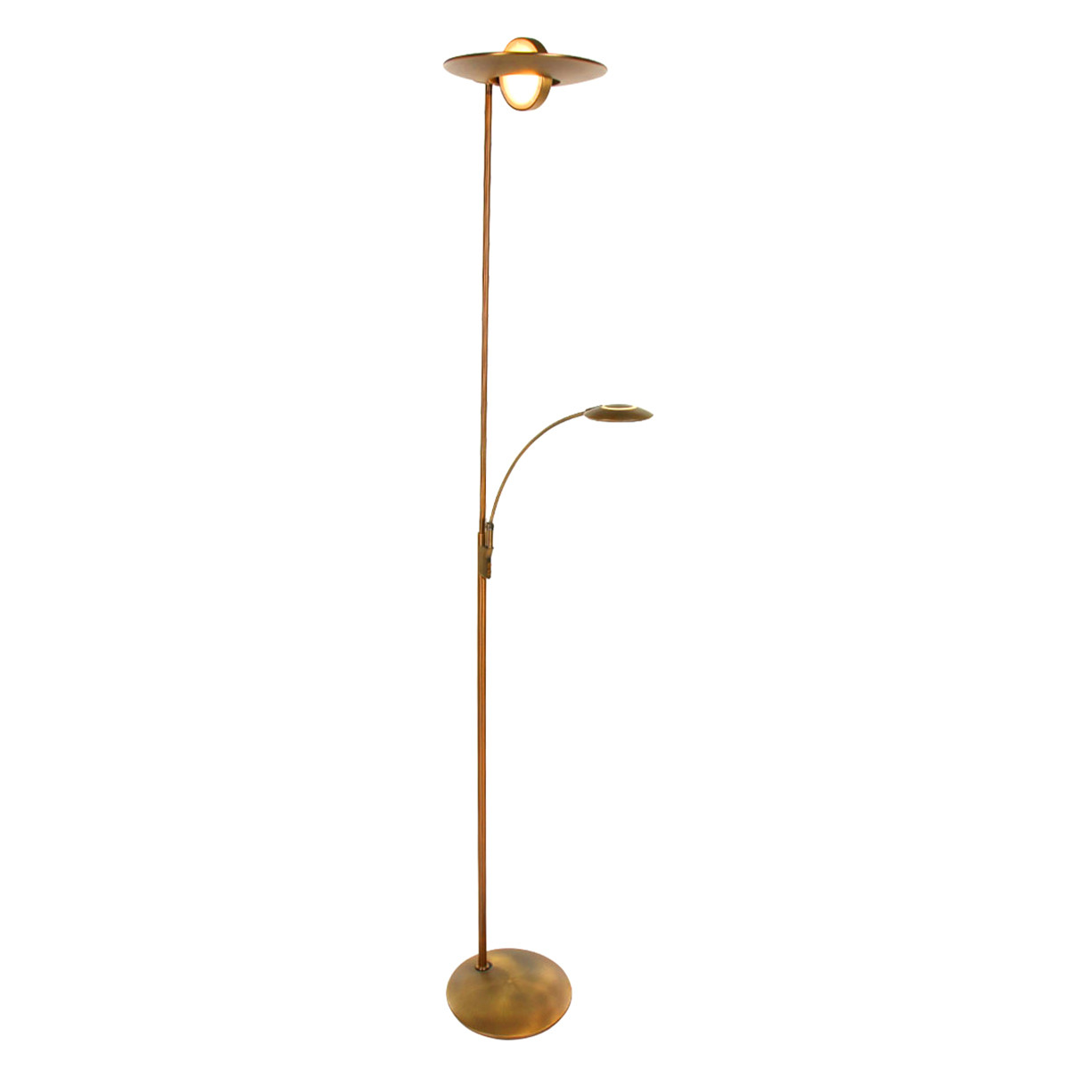 lampadaire-laiton-vieilli-classique - - - -steinhauer-zenith-led-bronze-et-opaque-7860br