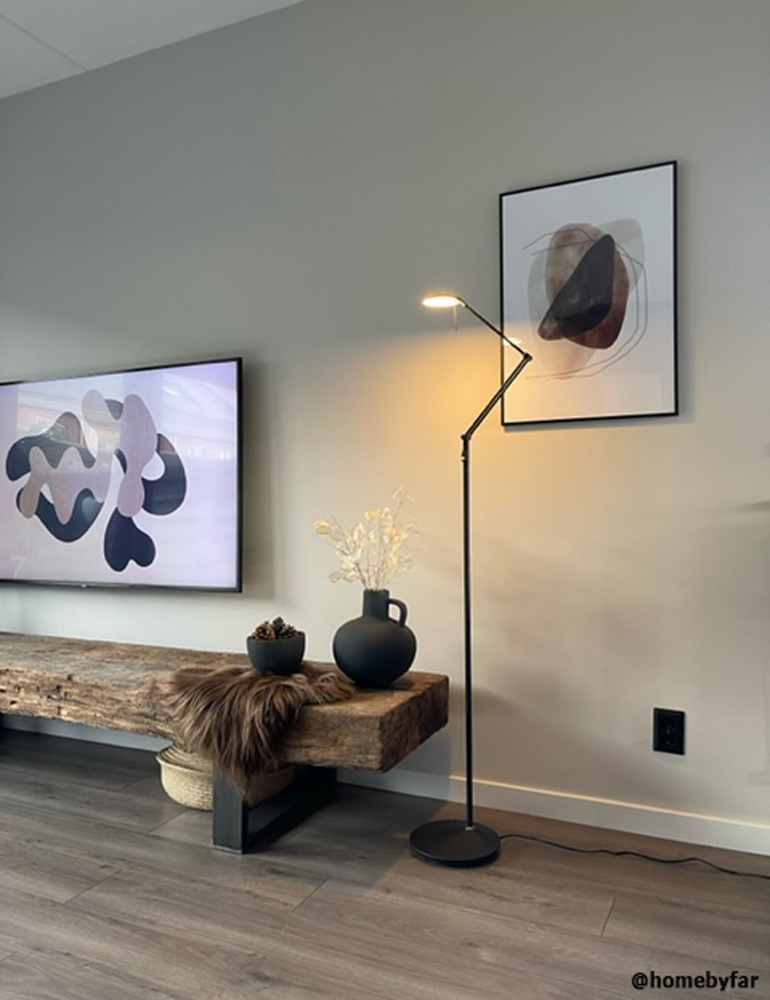 Lampadaire LED avec bras articulé noir Steinhauer Zodiac – Image 4