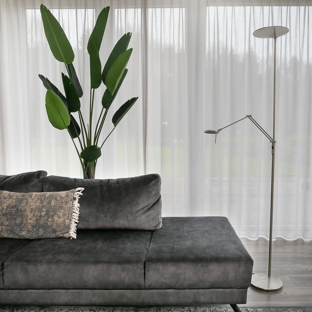 Lampadaire LED avec lampe de lecture Steinhauer Zodiac acier – Image 4