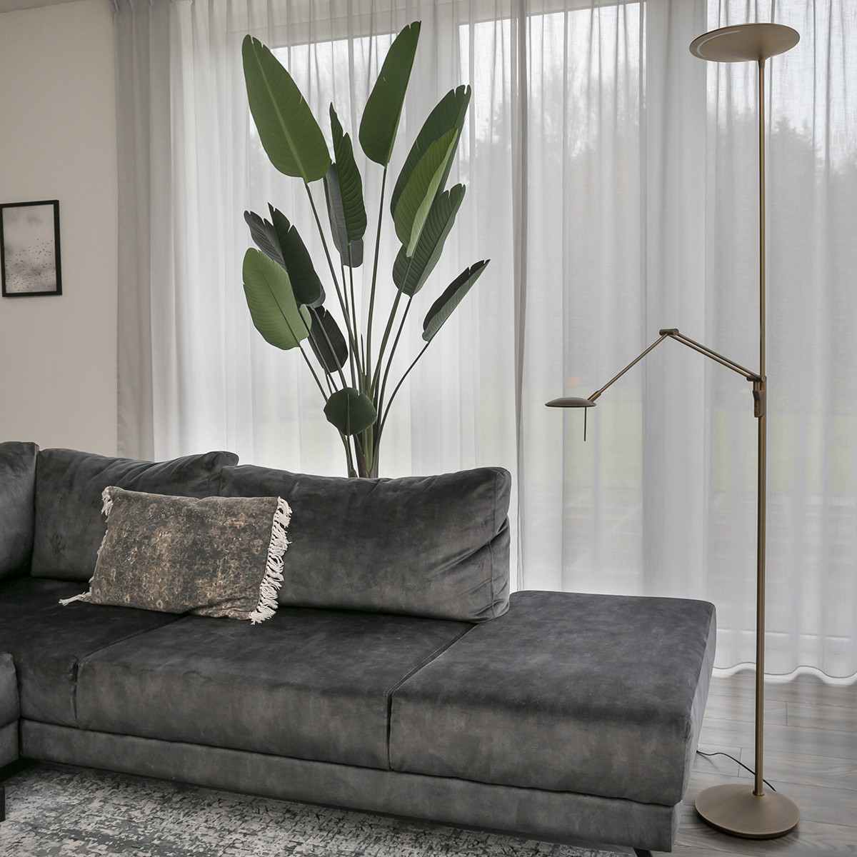 Lampadaire LED avec lampe de lecture Steinhauer Zodiac bronze – Image 12