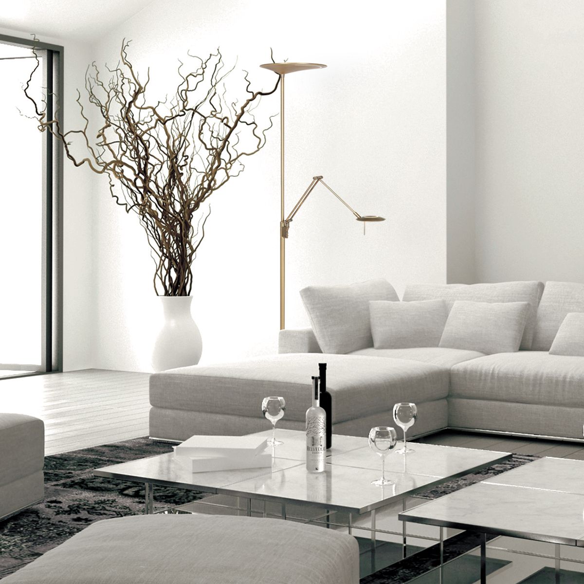 Lampadaire LED avec lampe de lecture Steinhauer Zodiac bronze – Image 19