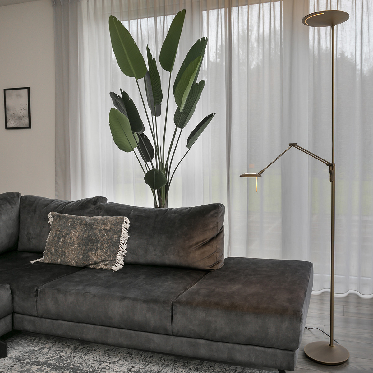 Lampadaire LED avec lampe de lecture Steinhauer Zodiac bronze – Image 3