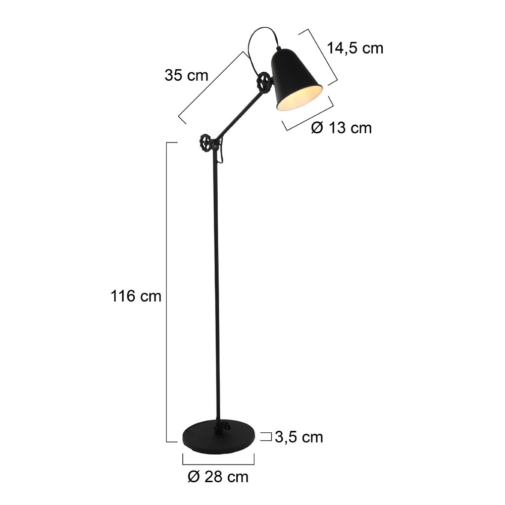 Lampe de lecture industrielle sur pied Anne Light & Home Dolphin – Image 7