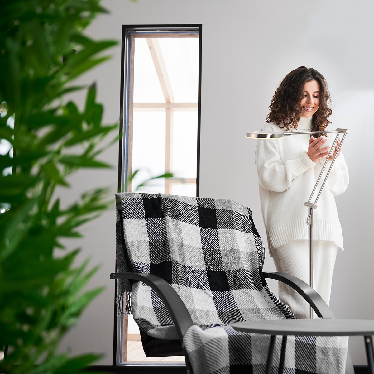 Lampadaire moderne réglable couleur acier Steinhauer Soleil – Image 3