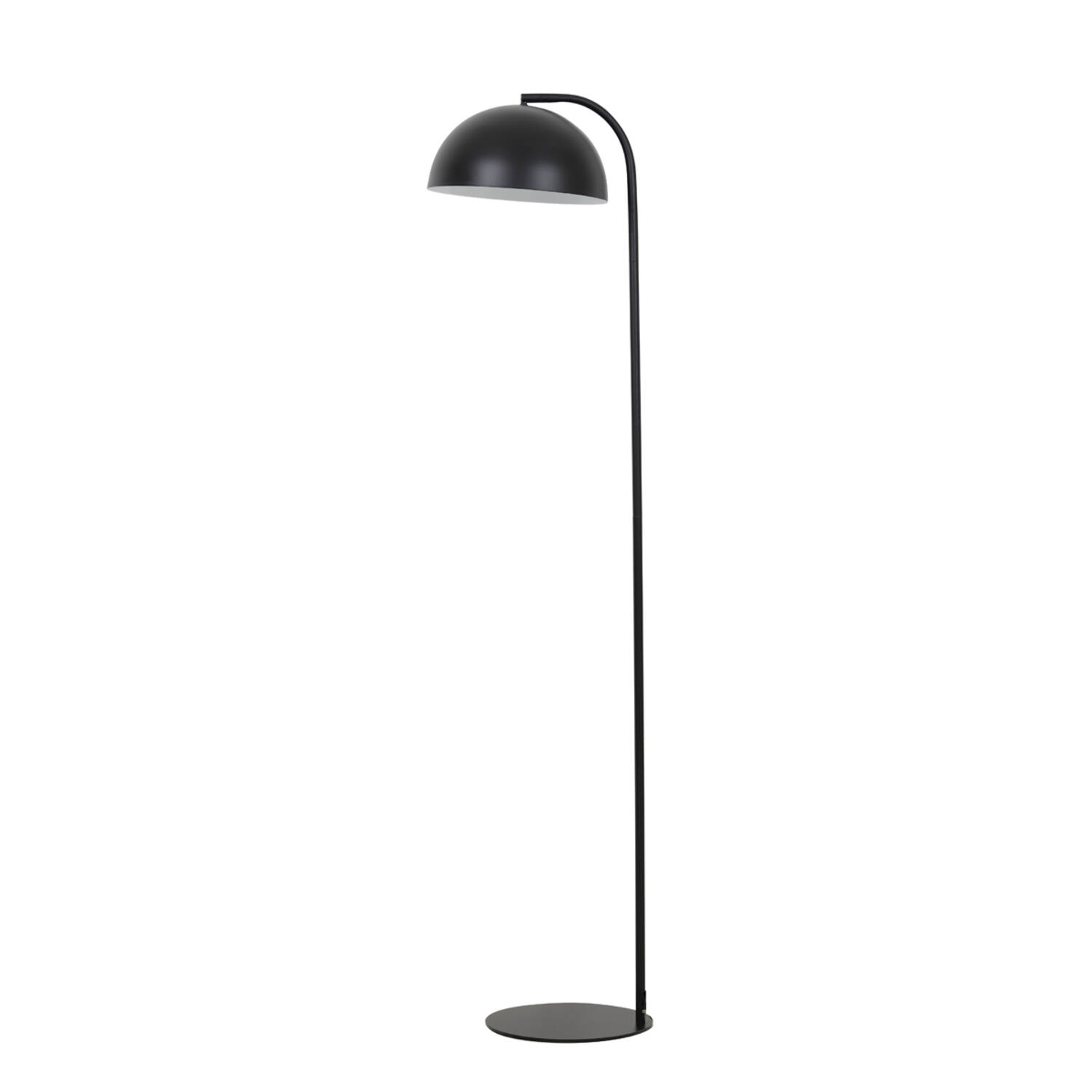 Lampadaire moderne noir avec abat-jour bombé Light & Living Mette – Image 2