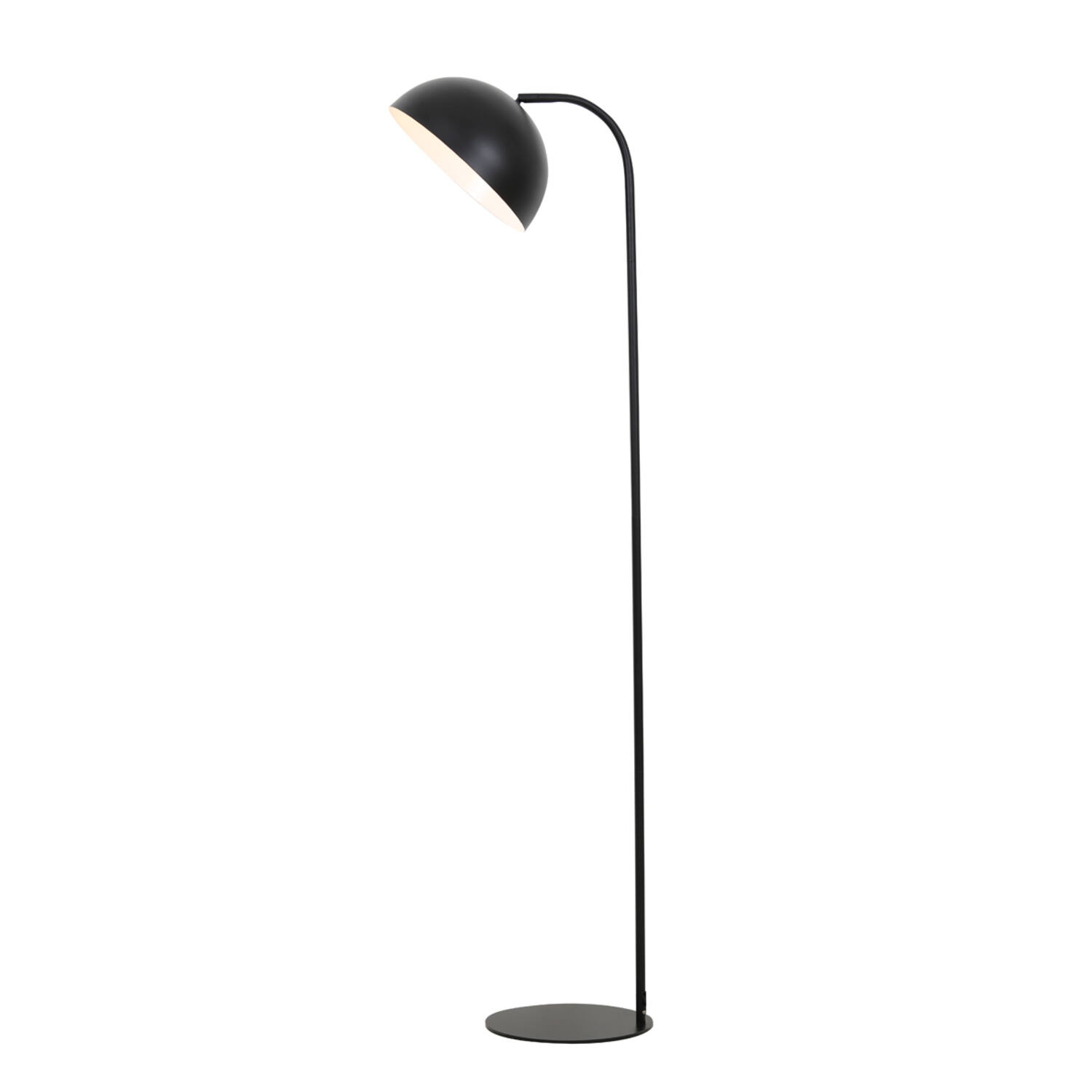 Lampadaire moderne noir avec abat-jour bombé Light & Living Mette – Image 3