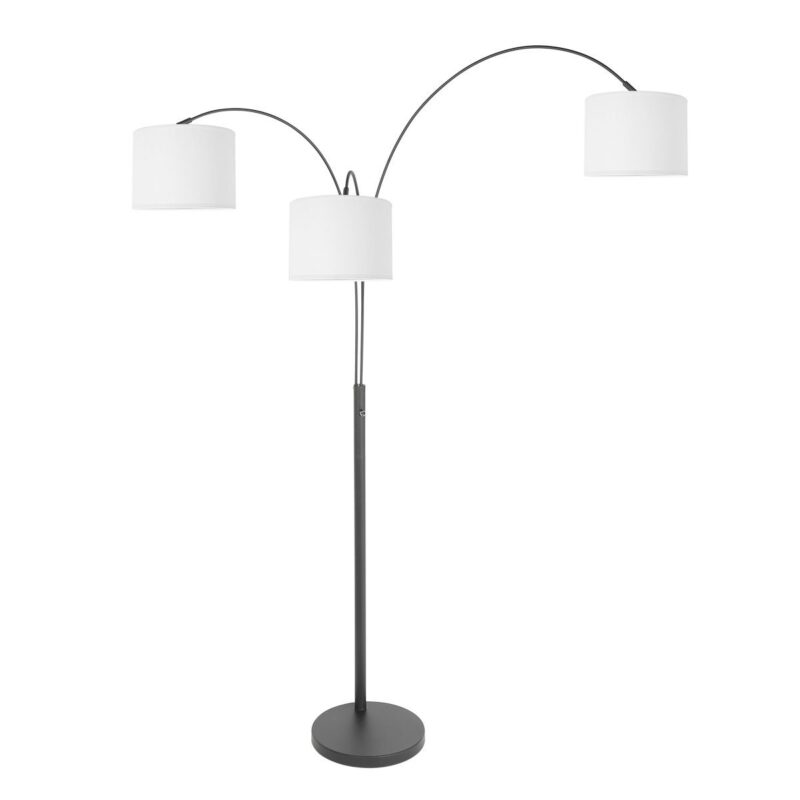 lampadaire-moderne-noir-avec-abat-jours-blancs-steinhauer-sparkled-light-3822zw-13