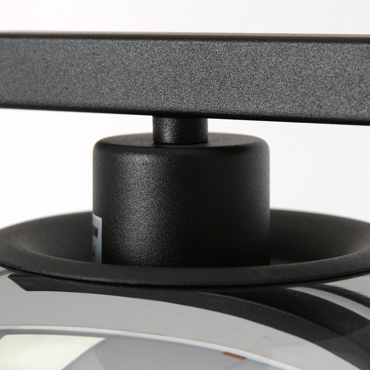 Lampadaire industriel noir avec boule de verre fumé Steinhauer Stang – Image 9