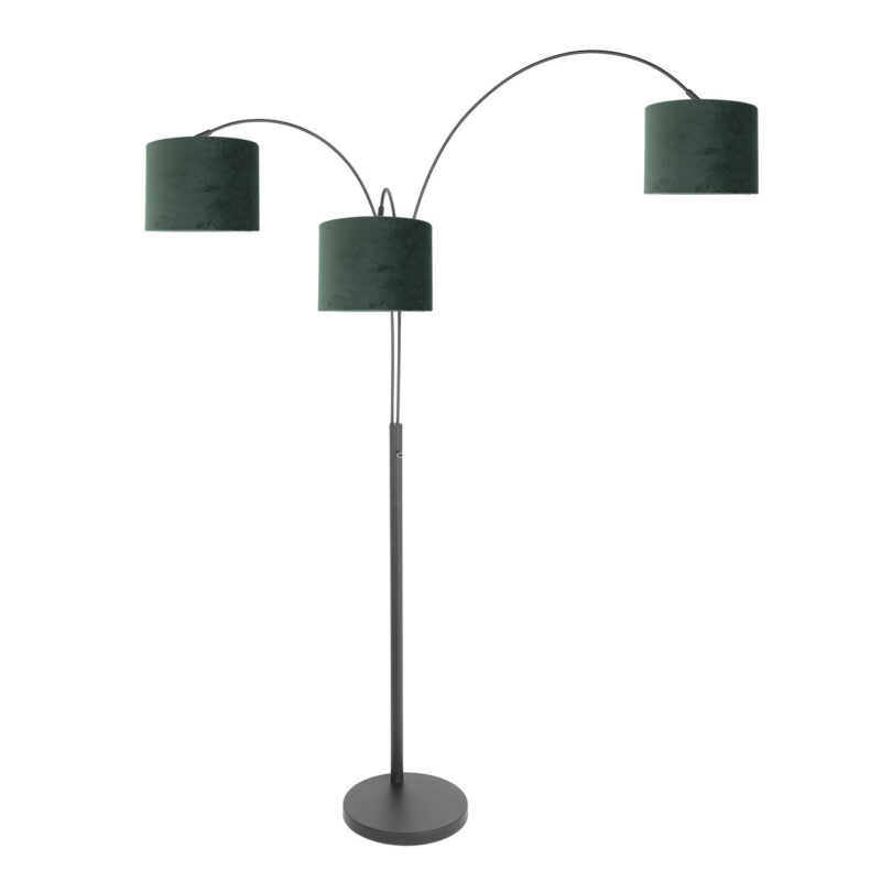 lampadaire-noir-avec-abat-jours-verts-steinhauer-sparkled-light-3827zw-14