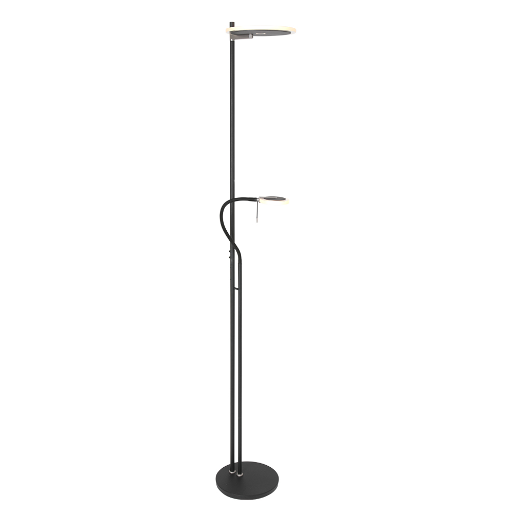 lampadaire-noir-avec-bras-lecture-flexible-steinhauer-turound-2988zw