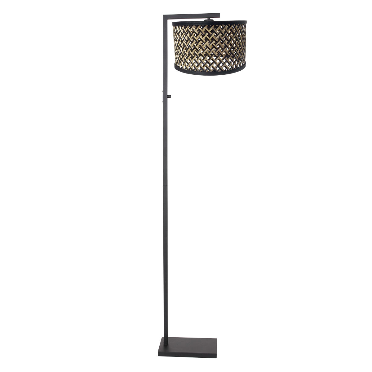 lampadaire-noir-debout-avec-abat-jour-a-motif-steinhauer-stang-naturel-et-noir-3705zw