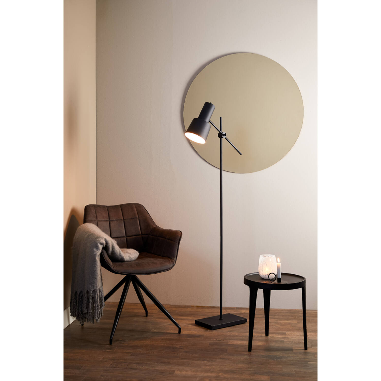 Lampadaire noir moderne avec spot Light & Living Preston – Image 5