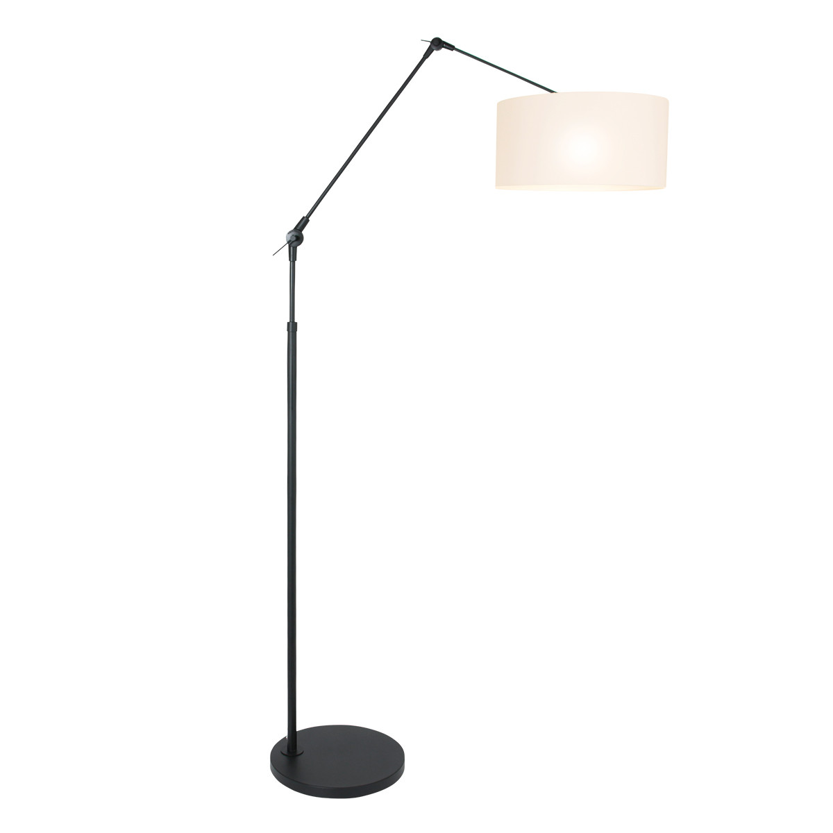 Lampadaire orientable avec abat-jour blanc Steinhauer Prestige Chic noir – Image 2