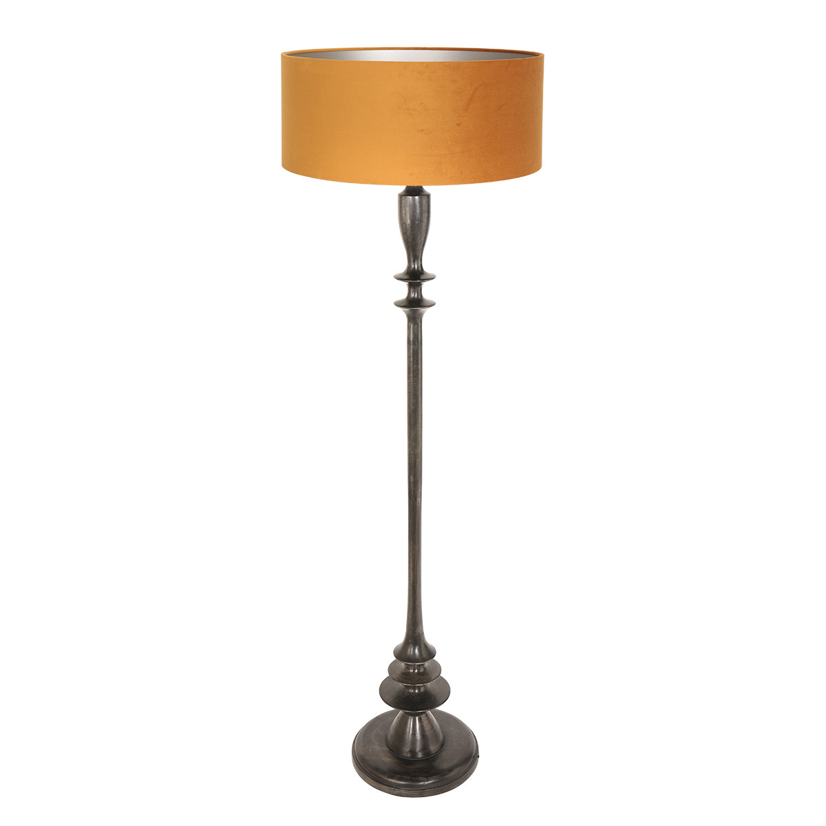lampadaire-retro-orange-et-noir-steinhauer-bois-noirantique-et-or-3777zw