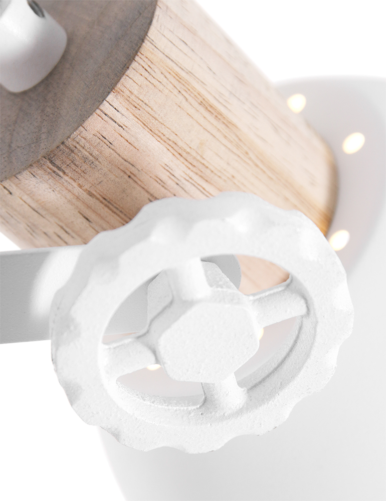 Lampadaire scandinave abat-jour Mexlite Gearwood blanc – Image 3