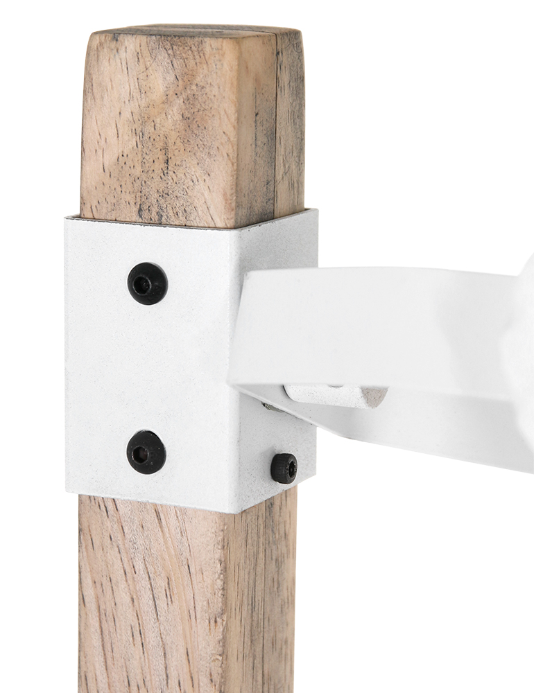 Lampadaire scandinave abat-jour Mexlite Gearwood blanc – Image 4