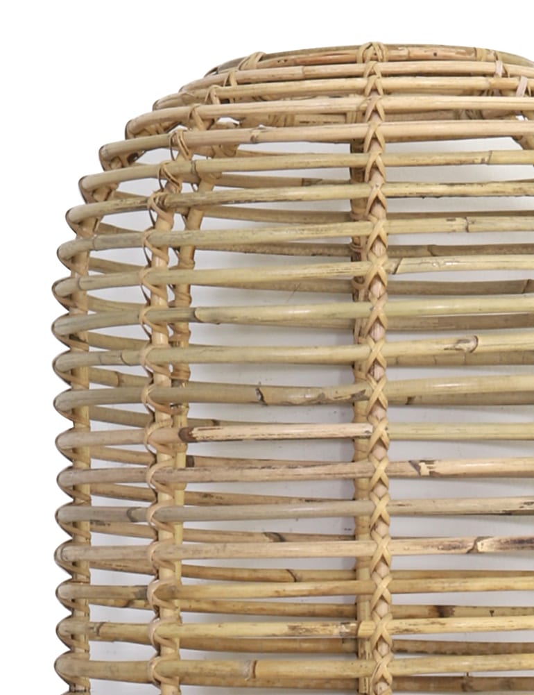 Lampadaire trépied avec abat-jour en bambou Light & Living Tabana noir – Image 4