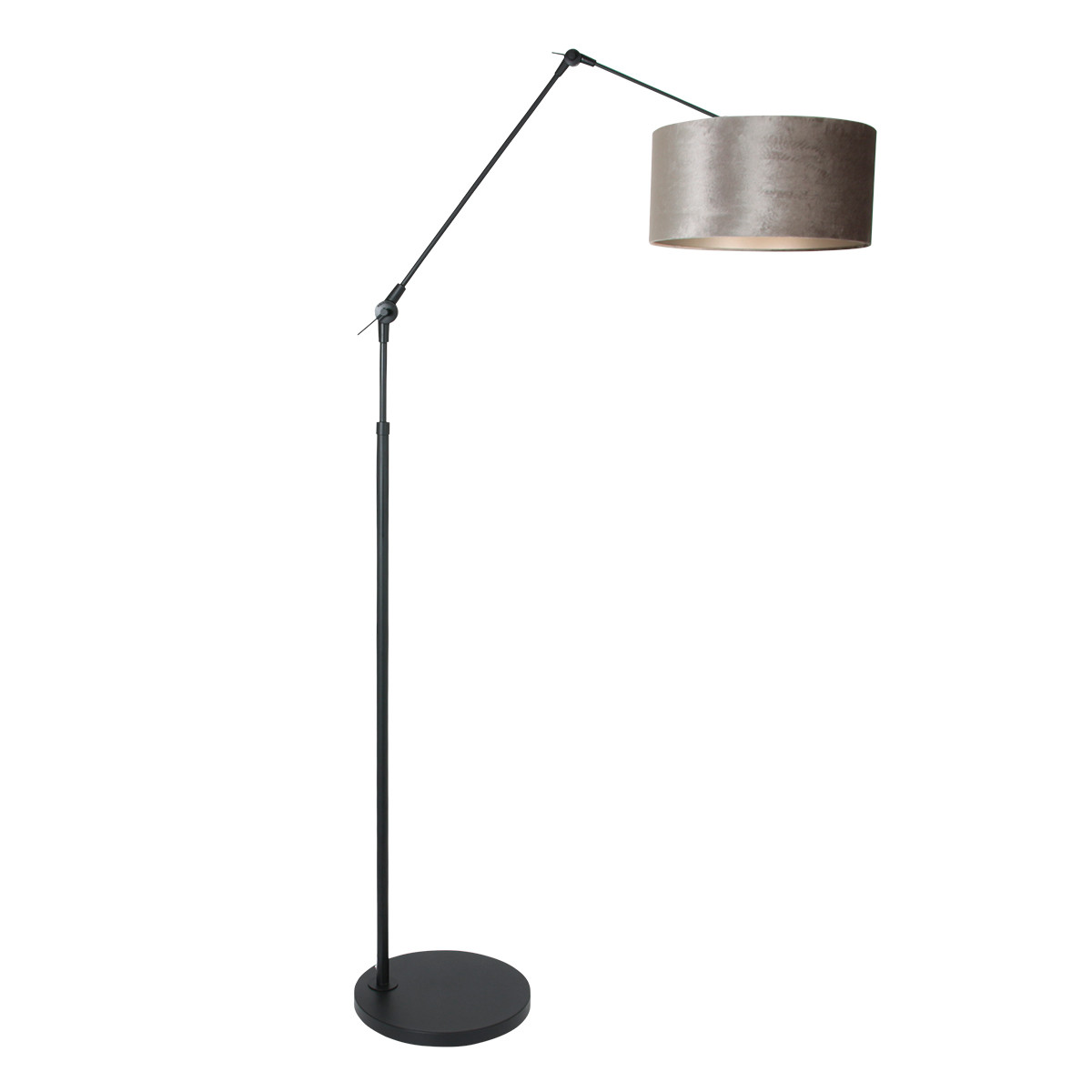 lampe-a-arc-articulee-abat-jour-gris-steinhauer-prestige-chic-noir-8116zw