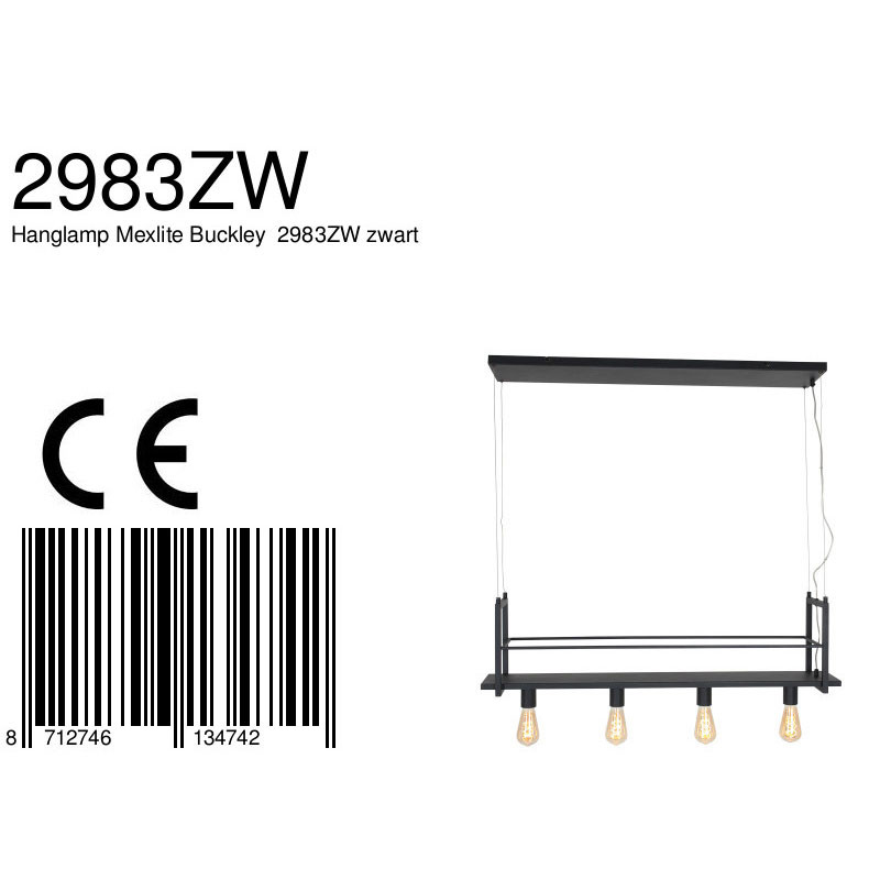 Suspension tendance en métal noir Mexlite Buckley – Image 8